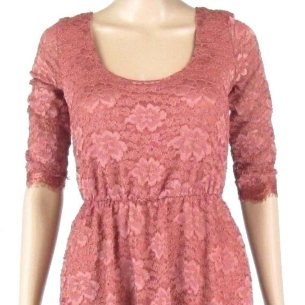 Urban Outfitters Scoopneck Pink Lace Dress